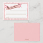 Carte de conseil maman Baby shower rose (Devant / Derrière)