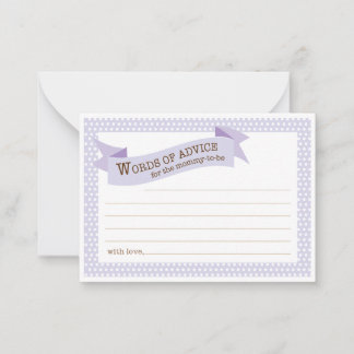 Carte de conseil maman baby shower | Violet