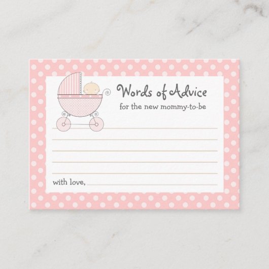 Carte de conseil maman transport Baby shower | Ros (Devant)