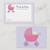 Carte de conseil maman transport Baby shower | Ros (Devant / Derrière)