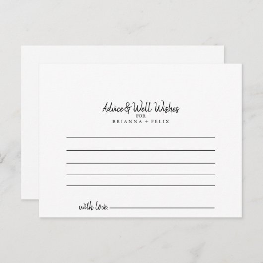 Carte de conseil mariage (Devant / Derrière)