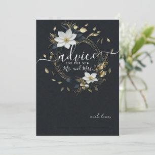 Carte de conseil Mariage Black White Gold Floral