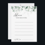 Carte de conseil Mariage blanc vert moderne<br><div class="desc">Ce design moderne de carte conseil mariage blanc verdoyant propose un mélange facile et des styles coordonnés en noir et blanc avec des éléments de verdure délicats ajoutant une floraison gracieuse autour d'une simple typographie sophistiquée et un joli script de calligraphie minimale. L'eucalyptus à l'aquarelle et d'autres feuilles botaniques s'arment...</div>