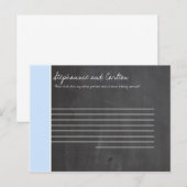Carte de conseil Mariage bleu Chalkboard (Devant / Derrière)
