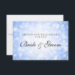 Carte de conseil mariage Blue Winter Wonderland<br><div class="desc">Elégante douche nuptiale d'hiver / douche de mariage d'hiver Mariage Carte conseil pour la mariée et le marié avec glamour Blue Winter Wonderland et texte personnalisé.</div>
