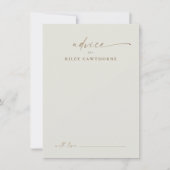 Carte de conseil Mariage Boho Script Gold moderne (Devant)