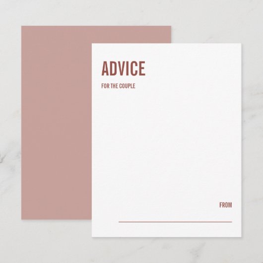 Carte de conseil Mariage Boho Typographie simple (Devant / Derrière)