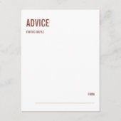 Carte de conseil Mariage Boho Typographie simple (Devant)