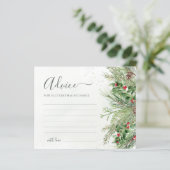 Carte de conseil Mariage botanique hiver verdure (Debout devant)