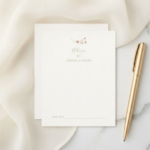 Carte de conseil Mariage chic floral ivoire