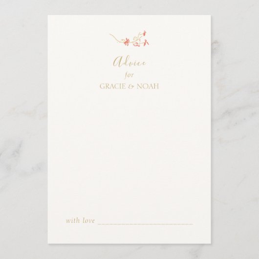 Carte de conseil Mariage chic floral ivoire (Devant)