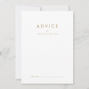 Carte de conseil Mariage Chic Gold Typographie