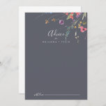 Carte de conseil Mariage classique bleu sauvage<br><div class="desc">Cette carte de conseil classique aux fleurs sauvages mariage est parfaite pour un mariage rustique. Le design présente des fleurs sauvages jaunes, violettes et blanches avec du feuillage dans un arrière - plan rose et vert aquarelle. Ces cartes sont parfaites pour un mariage, une douche nuptiale, un baby shower, une...</div>