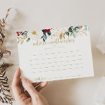 Carte de conseil Mariage classique Gold Floral<br><div class="desc">Cette carte de conseil classique aux mariages floraux d'or est parfaite pour un mariage rustique. Le design se compose de fleurs blanches, bordeaux et dorées et de baies au feuillage vert disposées en bouquets élégants. Ces cartes sont parfaites pour un mariage, une douche nuptiale, un baby shower, une fête de...</div>