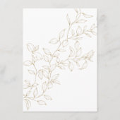 Carte de conseil Mariage classique Gold Greenery (Dos)