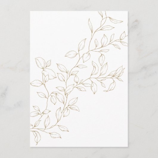 Carte de conseil Mariage classique Gold Greenery (Dos)