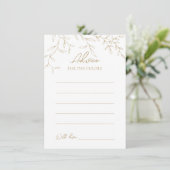 Carte de conseil Mariage classique Gold Greenery (Debout devant)