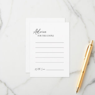 Carte de conseil Mariage classique moderne