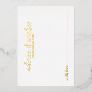 Carte de conseil Mariage Classy Elegant Gold Foil
