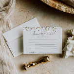 Carte de conseil Mariage colorée Dainty Wild Flowe<br><div class="desc">Cette carte de conseil mariage colorée aux fleurs sauvages est parfaite pour un mariage rustique. Le design est composé d'aquarelle peinte à la main, de belles fleurs sauvages roses, rousses, bleues, marines, jaunes, violettes et vertes. Ces cartes sont parfaites pour un mariage, une douche nuptiale, un baby shower, une fête...</div>