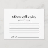 Carte de conseil Mariage de calligraphie minimalis (Devant)