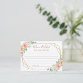 Carte de conseil Mariage de fleurs d'aquarelle géo (Debout devant)