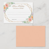 Carte de conseil Mariage de fleurs d'aquarelle géo (Devant / Derrière)