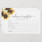 Carte de conseil Mariage de fleurs de tournesol Eu (Devant / Derrière)