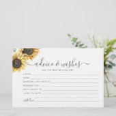 Carte de conseil Mariage de fleurs de tournesol Eu (Debout devant)