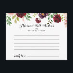 Carte de conseil Mariage de printemps floral de Bo<br><div class="desc">Cette carte de conseil mariage aux fleurs de printemps bordeaux est parfaite pour un mariage simple. Le design peint à la main est composé de feuilles verts, de rose éblouissant, de rousse, de violet, de rouge, de blanc et de roses bourguignons éblouissants, de pivoines soigneusement disposées dans de petits bouquets...</div>