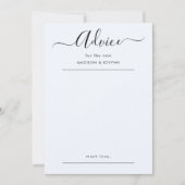 Carte de conseil Mariage de script (Devant)