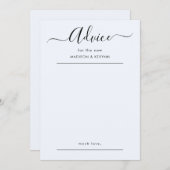 Carte de conseil Mariage de script (Devant / Derrière)