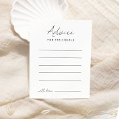 Carte de conseil Mariage de script moderne blanc