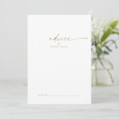 Carte de conseil Mariage de script or moderne (Debout devant)