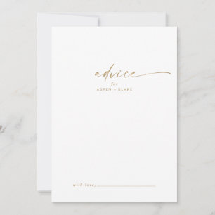 Carte de conseil Mariage de script or moderne