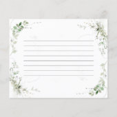 Carte de conseil Mariage Earthy Greenery (Dos)