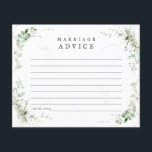 Carte de conseil Mariage Earthy Greenery<br><div class="desc">Cette belle et délicate aquarelle verte orne cette carte de conseil simple et élégante. Cela fait partie de ma collection "Earth Greenery".</div>