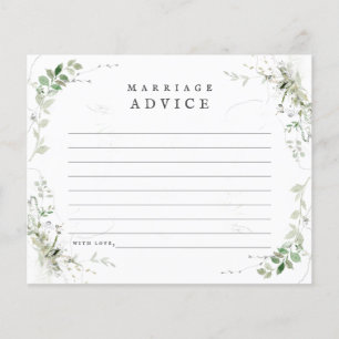 Carte de conseil Mariage Earthy Greenery