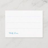 Carte de conseil mariage Eau bleu d'été (Dos)