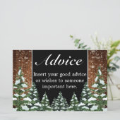 Carte de conseil Mariage en bois et forêt de neige (Debout devant)