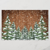 Carte de conseil Mariage en bois et forêt de neige (Dos)