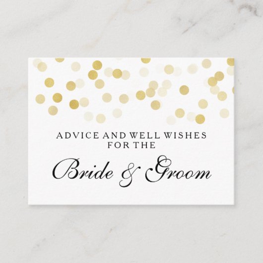 Carte de conseil mariage Faux Gold Foil Parties sc (Devant)
