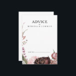 Carte de conseil Mariage Floral Boho de Bourgogne<br><div class="desc">Cette carte de conseil aux mariages floraux bordeaux est parfaite pour votre élégant mariage d'été bohème. Fleurs d'aquarelle rose poussiéreuses,  verdure foncée,  touches de pivoine,  papillon et rose vif,  voilà ce que vous recherchez.</div>