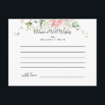 Carte de conseil Mariage Floral Gold Green Folial<br><div class="desc">Cette carte de conseil aux mariages floraux vert or est parfaite pour un mariage moderne. Le design se compose d'or dessiné à la main et de feuillage botanique vert avec des fleurs roses, rousses et blanches, inspirant la beauté naturelle. Ces cartes sont parfaites pour un mariage, une douche nuptiale, un...</div>