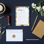 Carte de conseil Mariage Floral Multicolor Moderne