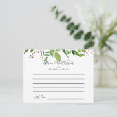 Carte de conseil Mariage Floral White Winter Peony (Debout devant)