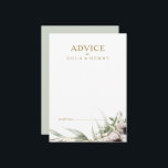 Carte de conseil Mariage géométrique Eucalyptus Go<br><div class="desc">Cette carte de conseil aux mariages géométriques en or d'eucalyptus est parfaite pour votre mariage boho élégant. Il est conçu avec de simples fleurs d'anémones bohémiennes blanches et violettes, des feuilles de sauge à l'aquarelle simpliste et des cadres d'hiver modernes en feuille d'or. Avec son mélange de fleurs blanches et...</div>