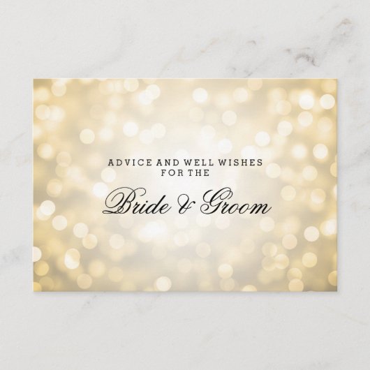 Carte de conseil mariage Gold Parties scintillant (Devant)