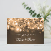 Carte de conseil mariage Gold Sparkling lumières (Debout devant)