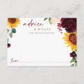 Carte de conseil mariage Mariage de fleurs de sole (Devant)